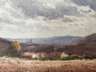 Lot 55 - English School, late 19th/early 20th century watercolour landscape, inscribed 'Palmer' verso,22 x 30cm, with mount unframed