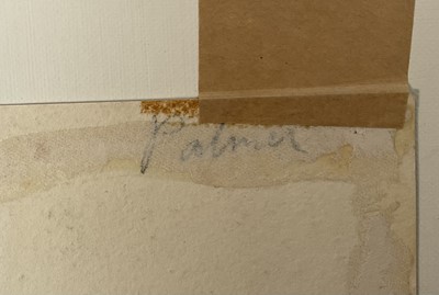Lot 55 - English School, late 19th/early 20th century watercolour landscape, inscribed 'Palmer' verso,22 x 30cm, with mount unframed