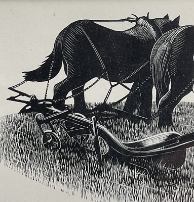 Lot 51 - Clare Leighton (1898-1989) lithograph, Turning the Plough, from Farm Work (1937), 8cm x 13cm, framed