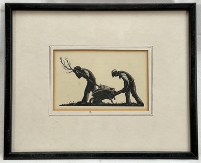 Lot 53 - Clare Leighton (1898-1989) two lithographic prints, Transplanting a Walnut Tree, 18cm x 13cm and American Currant, 6cm x 10cm, both from Four Hedges (1935), glazed frames (2)