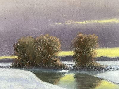 Lot 80 - Edmund Starling (20th Century, East Anglian) pastel - Tranquility, signed, gallery label verso, 26cm x 37cm, glazed frame
