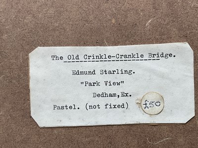 Lot 82 - Edmund Starling (20th Century, East Anglian) pastel - The Old Crinkle-Crankle Bridge, signed and dated '86, 25cm x 34cm, glazed frame