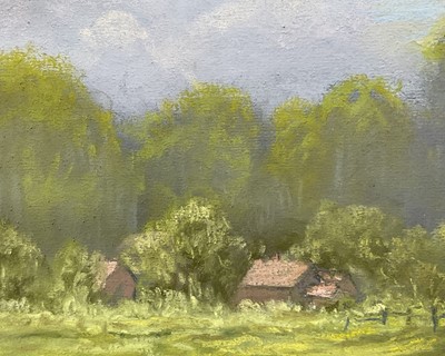 Lot 82 - Edmund Starling (20th Century, East Anglian) pastel - The Old Crinkle-Crankle Bridge, signed and dated '86, 25cm x 34cm, glazed frame