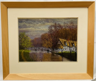 Lot 85 - Edmund Starling (20th Century, East Anglian) pastel - Constable Country, signed, 25cm x 34cm, glazed frame