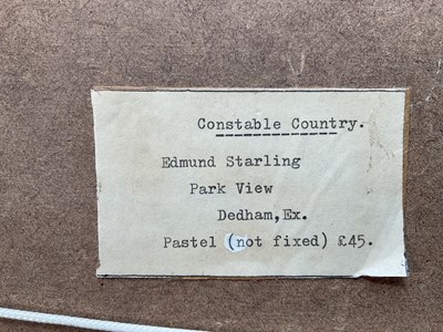 Lot 85 - Edmund Starling (20th Century, East Anglian) pastel - Constable Country, signed, 25cm x 34cm, glazed frame