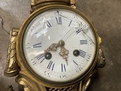 Lot 11 - Antique French gilt metal cartel clock