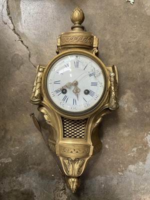 Lot 11 - Antique French gilt metal cartel clock