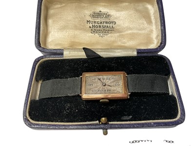 Lot 86 - 1930s 9ct gold cased wristwatch, scarab beetle and paste set brooch, 9ct gold floral pendant, antique ring and other jewellery
