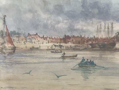 Lot 97 - Adolph Ragon, late 19th century watercolour - 'Wyvenhoe" (Wivenhoe), signed, dated 1889 and inscribed, in glazed gilt frame