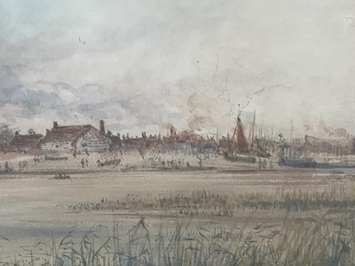 Lot 97 - Adolph Ragon, late 19th century watercolour - 'Wyvenhoe" (Wivenhoe), signed, dated 1889 and inscribed, in glazed gilt frame