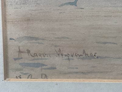 Lot 97 - Adolph Ragon, late 19th century watercolour - 'Wyvenhoe" (Wivenhoe), signed, dated 1889 and inscribed, in glazed gilt frame