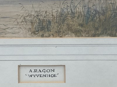 Lot 97 - Adolph Ragon, late 19th century watercolour - 'Wyvenhoe" (Wivenhoe), signed, dated 1889 and inscribed, in glazed gilt frame
