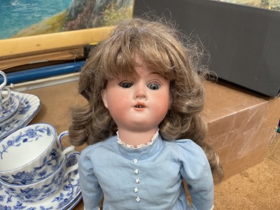 Lot 70 - Antique German bisque head doll, stamped 'Made in Germany 125 2/0' with maker's mark