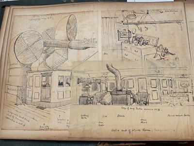 Lot 964 - Edward Hugh Neat - Travel album - China Volume 1898-1902, whilst on the vessel 'H.M.S. Daphne', with pencil and watercolour sketches, photographs of Shanghai, Wei Hai Wei, Nanking and other subj...