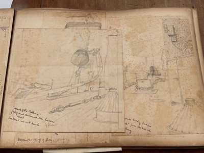 Lot 964 - Edward Hugh Neat - Travel album - China Volume 1898-1902, whilst on the vessel 'H.M.S. Daphne', with pencil and watercolour sketches, photographs of Shanghai, Wei Hai Wei, Nanking and other subj...