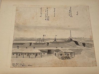 Lot 964 - Edward Hugh Neat - Travel album - China Volume 1898-1902, whilst on the vessel 'H.M.S. Daphne', with pencil and watercolour sketches, photographs of Shanghai, Wei Hai Wei, Nanking and other subj...