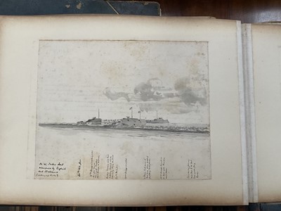 Lot 964 - Edward Hugh Neat - Travel album - China Volume 1898-1902, whilst on the vessel 'H.M.S. Daphne', with pencil and watercolour sketches, photographs of Shanghai, Wei Hai Wei, Nanking and other subj...