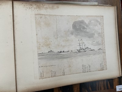 Lot 964 - Edward Hugh Neat - Travel album - China Volume 1898-1902, whilst on the vessel 'H.M.S. Daphne', with pencil and watercolour sketches, photographs of Shanghai, Wei Hai Wei, Nanking and other subj...