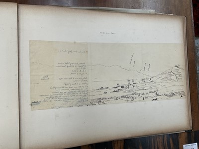 Lot 964 - Edward Hugh Neat - Travel album - China Volume 1898-1902, whilst on the vessel 'H.M.S. Daphne', with pencil and watercolour sketches, photographs of Shanghai, Wei Hai Wei, Nanking and other subj...
