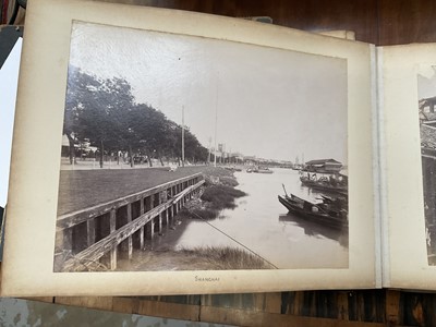 Lot 964 - Edward Hugh Neat - Travel album - China Volume 1898-1902, whilst on the vessel 'H.M.S. Daphne', with pencil and watercolour sketches, photographs of Shanghai, Wei Hai Wei, Nanking and other subj...