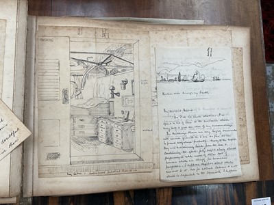 Lot 964 - Edward Hugh Neat - Travel album - China Volume 1898-1902, whilst on the vessel 'H.M.S. Daphne', with pencil and watercolour sketches, photographs of Shanghai, Wei Hai Wei, Nanking and other subj...