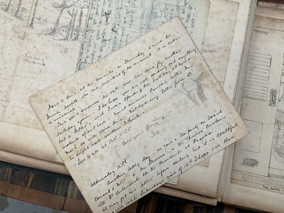 Lot 964 - Edward Hugh Neat - Travel album - China Volume 1898-1902, whilst on the vessel 'H.M.S. Daphne', with pencil and watercolour sketches, photographs of Shanghai, Wei Hai Wei, Nanking and other subj...