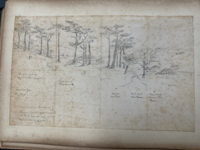 Lot 964 - Edward Hugh Neat - Travel album - China Volume 1898-1902, whilst on the vessel 'H.M.S. Daphne', with pencil and watercolour sketches, photographs of Shanghai, Wei Hai Wei, Nanking and other subj...
