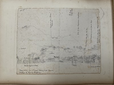 Lot 964 - Edward Hugh Neat - Travel album - China Volume 1898-1902, whilst on the vessel 'H.M.S. Daphne', with pencil and watercolour sketches, photographs of Shanghai, Wei Hai Wei, Nanking and other subj...