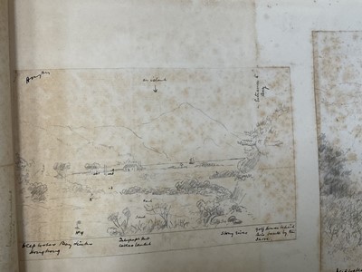 Lot 964 - Edward Hugh Neat - Travel album - China Volume 1898-1902, whilst on the vessel 'H.M.S. Daphne', with pencil and watercolour sketches, photographs of Shanghai, Wei Hai Wei, Nanking and other subj...