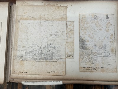 Lot 964 - Edward Hugh Neat - Travel album - China Volume 1898-1902, whilst on the vessel 'H.M.S. Daphne', with pencil and watercolour sketches, photographs of Shanghai, Wei Hai Wei, Nanking and other subj...