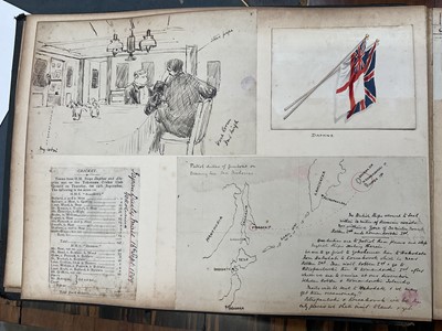 Lot 964 - Edward Hugh Neat - Travel album - China Volume 1898-1902, whilst on the vessel 'H.M.S. Daphne', with pencil and watercolour sketches, photographs of Shanghai, Wei Hai Wei, Nanking and other subj...