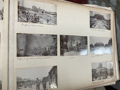 Lot 964 - Edward Hugh Neat - Travel album - China Volume 1898-1902, whilst on the vessel 'H.M.S. Daphne', with pencil and watercolour sketches, photographs of Shanghai, Wei Hai Wei, Nanking and other subj...
