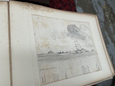 Lot 964 - Edward Hugh Neat - Travel album - China Volume 1898-1902, whilst on the vessel 'H.M.S. Daphne', with pencil and watercolour sketches, photographs of Shanghai, Wei Hai Wei, Nanking and other subj...