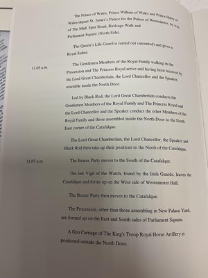 Lot 118 - H.R.H. The Duke of Edinburgh ,A Short Service of Prayer and Reflection following his death held at The Private Chapel, Windsor Castle and Ceremonial for the Funeral of H.M.Queen Elizabeth The Que...