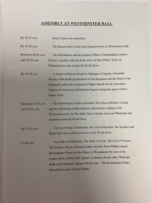 Lot 118 - H.R.H. The Duke of Edinburgh ,A Short Service of Prayer and Reflection following his death held at The Private Chapel, Windsor Castle and Ceremonial for the Funeral of H.M.Queen Elizabeth The Que...