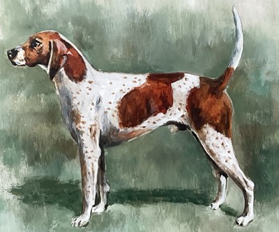 Lot 25 - English School, oil on board, Portrait of a fox hound, signed Seward, 22cm x 30cm, glazed frame
