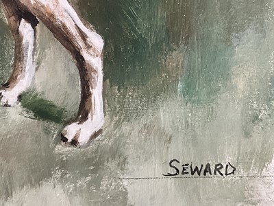 Lot 25 - English School, oil on board, Portrait of a fox hound, signed Seward, 22cm x 30cm, glazed frame