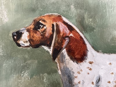 Lot 25 - English School, oil on board, Portrait of a fox hound, signed Seward, 22cm x 30cm, glazed frame
