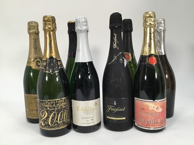 Lot 55 - Twelve bottles, Champagne, Prosecco and Cava to include Ayala and Laurent Perrier
