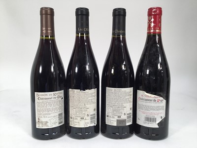 Lot 58 - Four bottles, Chateauneuf du Pape Les Closiers 2010 and 2013, two others, one lacking label