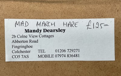 Lot 3 - Mandy Dearsley (Contemporary) charcoal drawing - Mad March Hare, signed, 33cm x 24cm, framed and glazed
