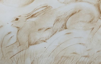 Lot 9 - March Hares, signed limited edition print, framed and glazed