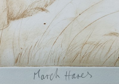 Lot 9 - March Hares, signed limited edition print, framed and glazed