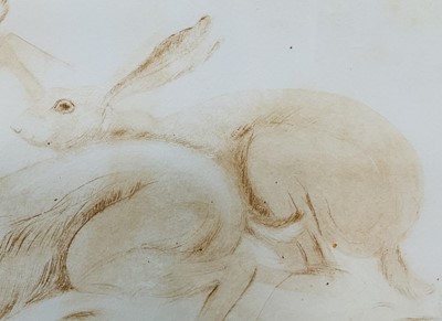 Lot 9 - March Hares, signed limited edition print, framed and glazed
