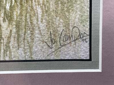 Lot 4 - Jo Campion, watercolour of ‘Muffin’ the West Highland Terrier, pencil signed, dated ‘85, framed and glazed