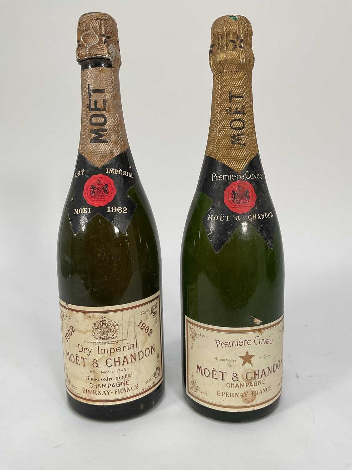 Lot 14 - Two bottles, Moët & Chandon 1962 Dry Imperial and another NV, probably 1970s vintage