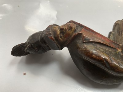 Lot 676 - Rare carved prisoner of war figure of a Frenchman baring his arse