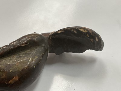 Lot 676 - Rare carved prisoner of war figure of a Frenchman baring his arse