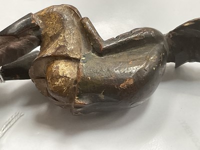 Lot 676 - Rare carved prisoner of war figure of a Frenchman baring his arse