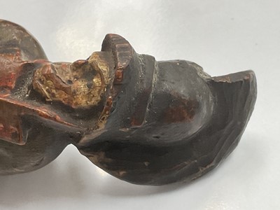 Lot 676 - Rare carved prisoner of war figure of a Frenchman baring his arse